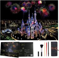 🌈 dosboo rainbow night view scratch art paper: perfect engraving art & craft set for kids & adults – includes 5 pcs scratching tools – creative gift option logo