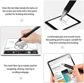 img 1 attached to 🖊️ Capacitive Stylus Pen (4 Pack): Universal Stylist Pens with Fine Point Disc, 2 in 1 Precision Series for iPhone/iPad/Android/Tablet and More