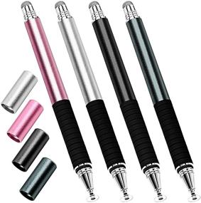 img 4 attached to 🖊️ Capacitive Stylus Pen (4 Pack): Universal Stylist Pens with Fine Point Disc, 2 in 1 Precision Series for iPhone/iPad/Android/Tablet and More