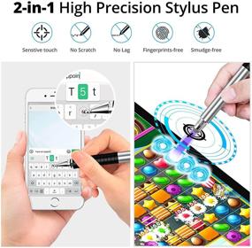 img 2 attached to 🖊️ Capacitive Stylus Pen (4 Pack): Universal Stylist Pens with Fine Point Disc, 2 in 1 Precision Series for iPhone/iPad/Android/Tablet and More
