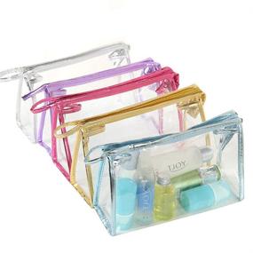 img 4 attached to Transparent Waterproof Cosmetic Zippered Organizing Travel Accessories and Cosmetic Cases