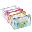 transparent waterproof cosmetic zippered organizing travel accessories and cosmetic cases logo