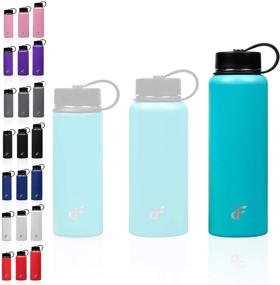 img 1 attached to Day 1 Fitness Stainless Steel Water Bottle: Wide Mouth with 2 LIDS - Vacuum Insulated, Double Walled, Powder-Coated Thermos (20oz, 32oz, or 40oz)