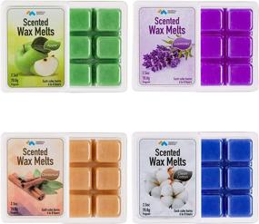 img 4 attached to Mindful Design Scented Wax Melts 4-Pack 🍏 - Apple, Cinnamon, Clean Cotton, & Lavender Wax Cubes