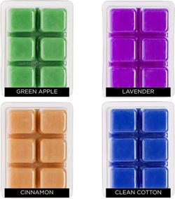 img 2 attached to Mindful Design Scented Wax Melts 4-Pack 🍏 - Apple, Cinnamon, Clean Cotton, & Lavender Wax Cubes