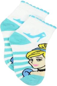 img 1 attached to 🧦 Набор из 6 пар четверть-носки Disney Princess для девочек: X-Small (2T-4T) Принцессы Стрипы Quarter Socks