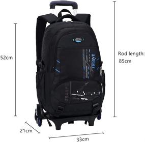 img 3 attached to QIXINGHU Rolling Backpacks Wheeled Childrens