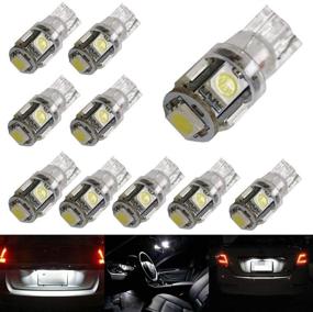 img 4 attached to 🚗 iJDMTOY (10) 5-SMD-5050 168 194 2825 W5W LED Bulbs for Car Interior Map/Dome Lights, License Plate Lights, Parking Lights - Xenon White, Replacement Compatible