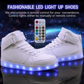 img 3 attached to 👟 Boys' Toddler Boots with Light Flashing Sneakers - Size 33