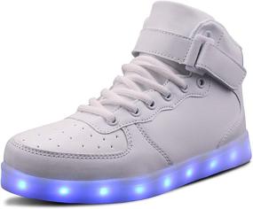 img 4 attached to 👟 Boys' Toddler Boots with Light Flashing Sneakers - Size 33