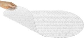 img 4 attached to Vive Clear Oval Bathtub Mat - Non-Slip Shower Floor Pad with Powerful Rubber Suction Cup Grip - Ideal for Baby, Elderly, Kids, Bathroom - Boosts Safety and Comfort during Bath Time