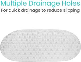 img 2 attached to Vive Clear Oval Bathtub Mat - Non-Slip Shower Floor Pad with Powerful Rubber Suction Cup Grip - Ideal for Baby, Elderly, Kids, Bathroom - Boosts Safety and Comfort during Bath Time