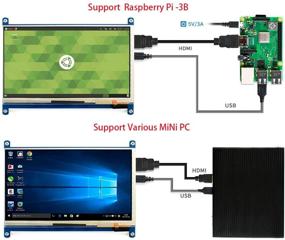 img 1 attached to 7-дюймовый HDMI IPS емкостный сенсорный экран 1024×600 монитор для Raspberry Pi 4B/3B+/3B/2B/B+/A+/Zero, BeagleBone Black, Windows 10/8.1/8/7