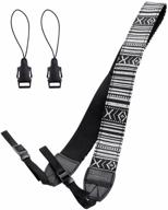 📷 eggsnow camera shoulder strap: universal vintage neck belt for dslr/slr nikon, canon, sony, olympus, pentax, samsung - upgraded black & white design logo