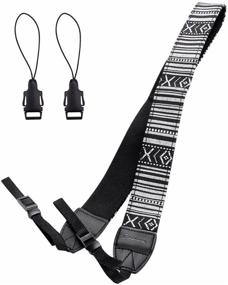 img 4 attached to 📷 Eggsnow Camera Shoulder Strap: Universal Vintage Neck Belt for DSLR/SLR Nikon, Canon, Sony, Olympus, Pentax, Samsung - Upgraded Black & White Design