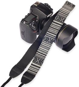 img 3 attached to 📷 Eggsnow Camera Shoulder Strap: Universal Vintage Neck Belt for DSLR/SLR Nikon, Canon, Sony, Olympus, Pentax, Samsung - Upgraded Black & White Design