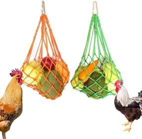 img 4 attached to 🐔 CooShou Chicken Vegetable String Bag: Innovative Poultry Fruit Holder and Feeder Tool for Hens, Ducks, and Geese