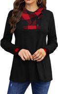 👚 bluetime women's fall long sleeve cowl neck button tunic tops: lightweight sweatshirts for stylish comfort logo