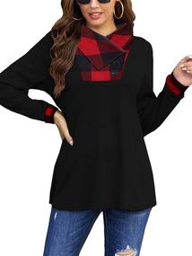 img 1 attached to 👚 Bluetime Women's Fall Long Sleeve Cowl Neck Button Tunic Tops: Lightweight Sweatshirts for Stylish Comfort