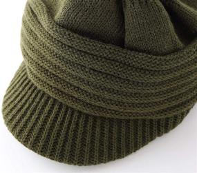 img 2 attached to 🧢 Kids Boys Winter Hat - Cable Knitted Hat with Fleece Lining, Trendy Newsboy Cap