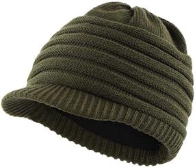 img 4 attached to 🧢 Kids Boys Winter Hat - Cable Knitted Hat with Fleece Lining, Trendy Newsboy Cap