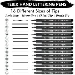 img 3 attached to 🖊️ 16 Pack Calligraphy Pens, Hand Lettering Pens, Brush Markers with Black Ink - Ideal for Beginners Writing, Lettering, Journaling, Art Drawing, Signatures, Illustrations, Office & School Supplies by Tebik