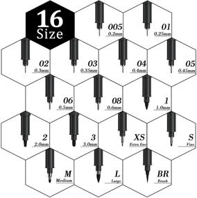 img 2 attached to 🖊️ 16 Pack Calligraphy Pens, Hand Lettering Pens, Brush Markers with Black Ink - Ideal for Beginners Writing, Lettering, Journaling, Art Drawing, Signatures, Illustrations, Office & School Supplies by Tebik