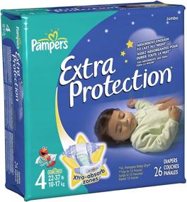 img 1 attached to 👶 Pampers Extra Protection Diapers, Jumbo Pack Size 4, 26 Count - Pack of 4