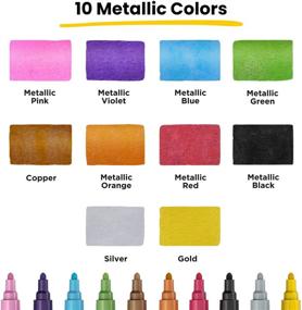img 3 attached to 🖌️ Vibrant Metallic Chalk Markers (10 Pack) - Liquid Chalk Pens for Blackboards, Chalkboard, Bistro Menu, Window – Erasable Wet Wipe - 6mm Bullet & Chisel Tip