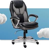 🎮 serta executive office gaming chair: adjustable ergonomic desk chair with lumbar support, padded arms, faux leather and mesh in gray/black logo