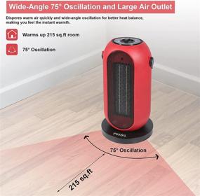 img 3 attached to PKISIL Space Heater: Compact 1500W Electric Heater with 6 Modes for Indoor Use | Oscillating & Portable, Ideal for Home Office Bedroom Garage Desk