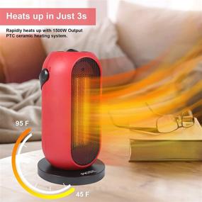 img 4 attached to PKISIL Space Heater: Compact 1500W Electric Heater with 6 Modes for Indoor Use | Oscillating & Portable, Ideal for Home Office Bedroom Garage Desk