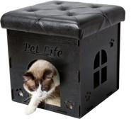 🐱 foldaway collapsible designer cat house furniture bench: the ultimate pet life haven logo