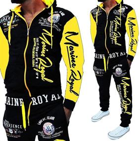 img 2 attached to HHGKED Tracksuit Elastic Waistband Sweatsuit Men's Clothing and Active