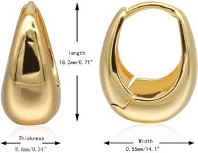 img 1 attached to 👂 Stylish 028 Krstudent Hoop Earrings for Women: 18K Gold Plated, Small, Lightweight, and Hypoallergenic Cartilage Huggies for Girls