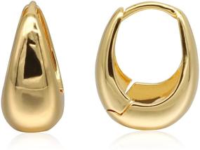 img 2 attached to 👂 Stylish 028 Krstudent Hoop Earrings for Women: 18K Gold Plated, Small, Lightweight, and Hypoallergenic Cartilage Huggies for Girls