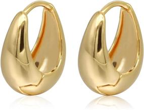 img 4 attached to 👂 Stylish 028 Krstudent Hoop Earrings for Women: 18K Gold Plated, Small, Lightweight, and Hypoallergenic Cartilage Huggies for Girls