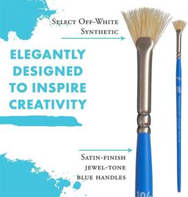 img 1 attached to 🖌️ Princeton Select Artiste, Series 3750, Bristle Fan Paint Brush - Ideal for Acrylic, Watercolor, and Oil Techniques, Size 10/0