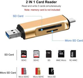 img 3 attached to 📸 BorlterClamp SD/Micro SD Memory Card Reader с адаптером USB C Micro-USB OTG - Золото