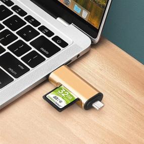 img 1 attached to 📸 BorlterClamp SD/Micro SD Memory Card Reader с адаптером USB C Micro-USB OTG - Золото
