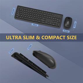 img 2 attached to 🖥️ Aikun Wireless Keyboard and Mouse Set with 2.4Ghz Connectivity, Ultra-Thin Profile, 104 Floating Chocolate Buttons, Extended Battery Life, and Convenient Plug-and-Forget Nano Receiver (Black)