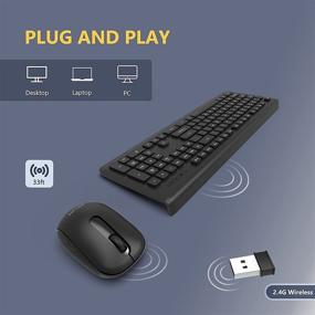 img 3 attached to 🖥️ Aikun Wireless Keyboard and Mouse Set with 2.4Ghz Connectivity, Ultra-Thin Profile, 104 Floating Chocolate Buttons, Extended Battery Life, and Convenient Plug-and-Forget Nano Receiver (Black)