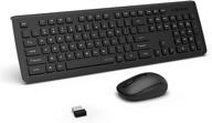 🖥️ aikun wireless keyboard and mouse set with 2.4ghz connectivity, ultra-thin profile, 104 floating chocolate buttons, extended battery life, and convenient plug-and-forget nano receiver (black) logo