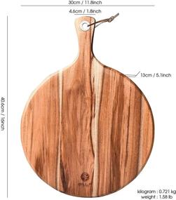 img 2 attached to 🍕 Premium Acacia Wood Pizza Peel and Cutting Board – Versatile Cheese Paddle, Bread Platter, and Food Preparation Surface – 16 x 12 x 0.5 Inch with Handle – by BILL.F