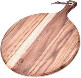 img 4 attached to 🍕 Premium Acacia Wood Pizza Peel and Cutting Board – Versatile Cheese Paddle, Bread Platter, and Food Preparation Surface – 16 x 12 x 0.5 Inch with Handle – by BILL.F