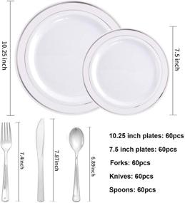 img 3 attached to 🍽️ Reusable Plastic Disposable Silverware Tableware Spoons Set