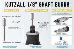 img 3 attached to 🛠️ Kutzall Extreme Ball Nose Burr: Versatile Woodworking Attachment for Dremel, Foredom, DeWalt, Milwaukee - Very Coarse, Tungsten Carbide, 1⁄8&#34; Shaft, 1⁄4&#34; Dia. X 1⁄2&#34; Length, BNX-14-EC