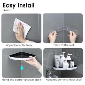 img 1 attached to 🚿 LAMY Corner Shower Caddy: Wall-Mounted 2 Pack with Premium Adhesive - Ideal for Bathroom, Toilet, Kitchen and Dorm