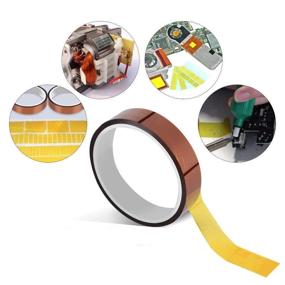 img 2 attached to 🔥 High Temp Tape 10mm x 33m - Effective Heat Transfer & Resistant Tape for Sublimation, Heat Press, and More - No Residue