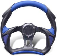 for universal fit 320mm jdm battle racing steering wheel new - mazda mitsubishi etc (blue) logo